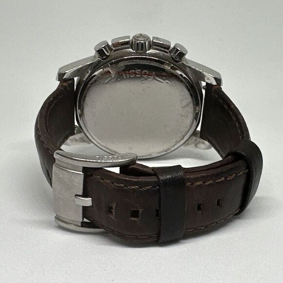 Fossil Dean FS4828 Men Brown Leather Analog Black Dial Chronograph Watch HME362 - Picture 9 of 11